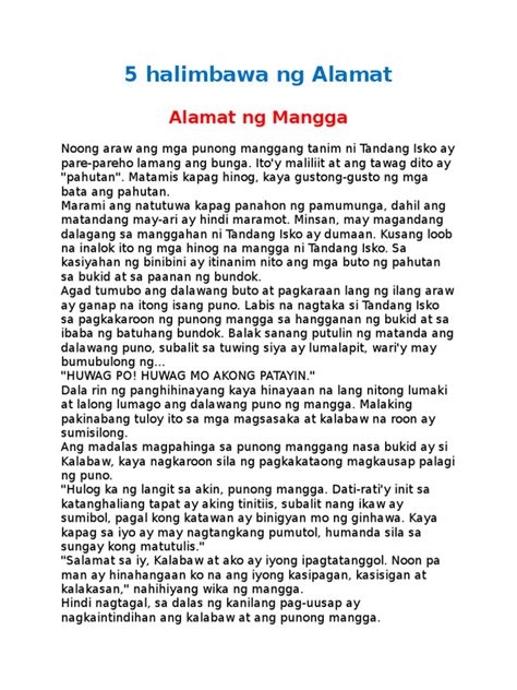 5 halimbawa ng alamat|Alamat: Ano ang Alamat at mga Halimbawa .